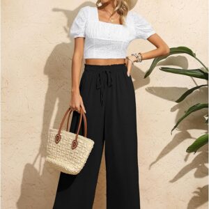 CZYINXIAN Women’s Casual Wide Leg Pants Flowy Adjustable