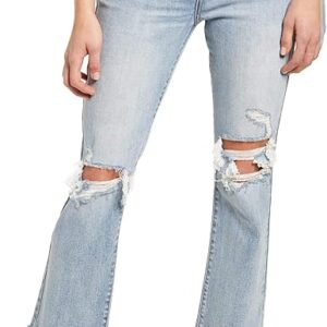 DAZE Women’s Shy Girl High Rise Crop Flare Denim Jeans