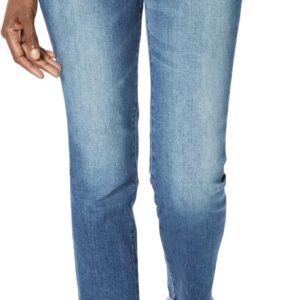 KUT from the Kloth womens Reese High-rise Fab Ab Ankle Straight Raw Hem in Relieve