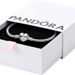 Pandora Moments Heart Clasp Snake Chain Bracelet