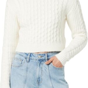 Corey Cropped Cable-Knit Sweater